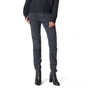 NILI LOTAN Pants Bradley Ankle Buckle Straps Goth Festival Faded Black Size 2